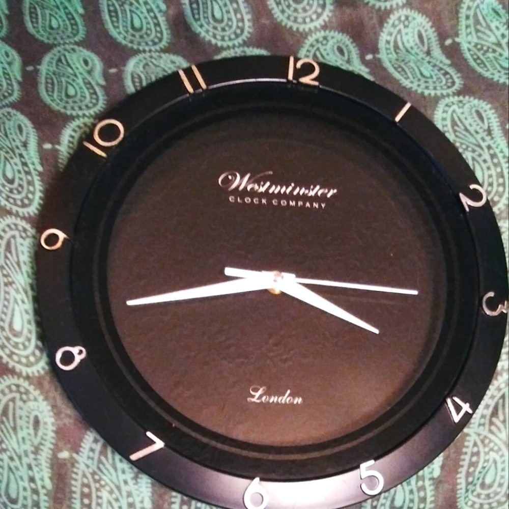 Westminster black&Silver Well clock